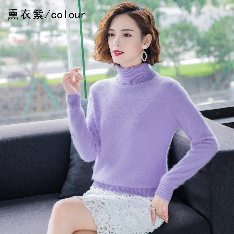 Mink Cashmere Turn-Down Collar Sweater
