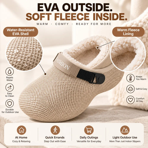 Fleece Lined Clog Slippers – Warm Water-Resistant Clogs