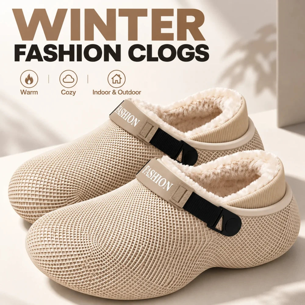 Fleece Lined Clog Slippers – Warm Water-Resistant Clogs