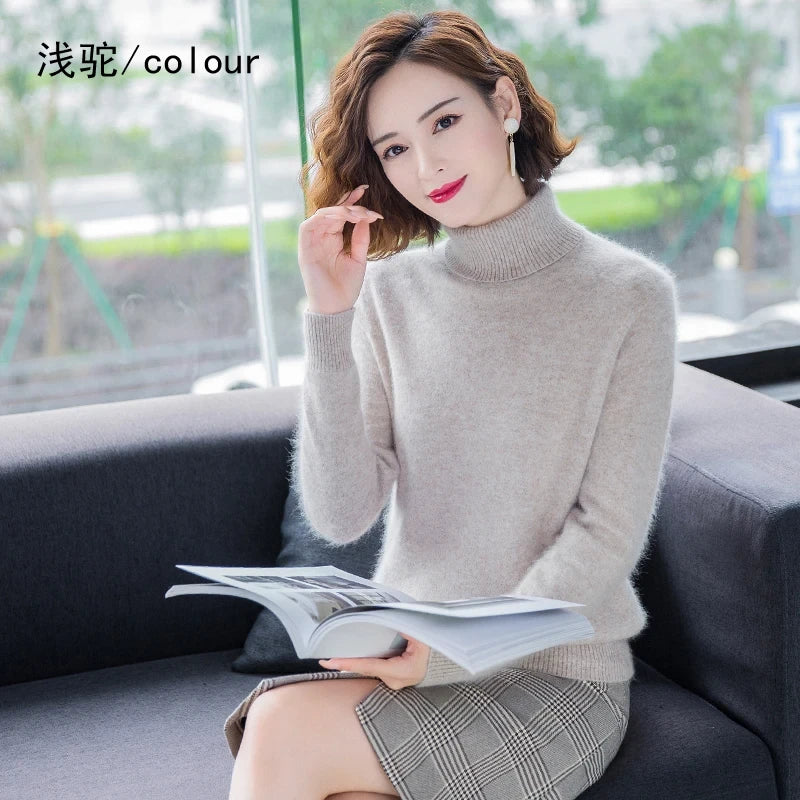 Mink Cashmere Turn-Down Collar Sweater