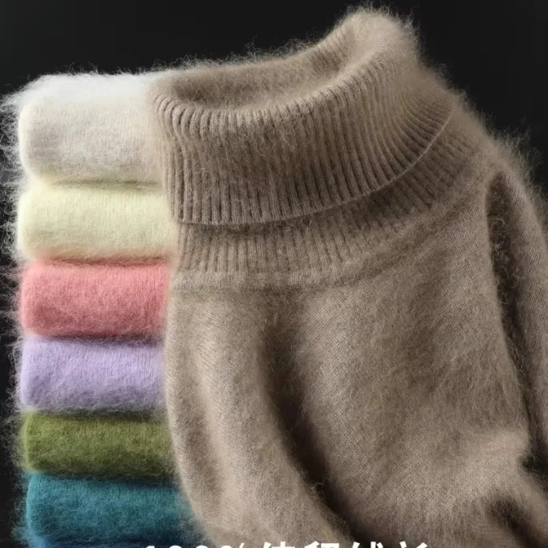 Mink Cashmere Turn-Down Collar Sweater